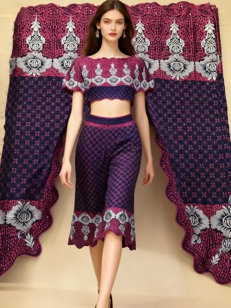 

Swiss Luxury Lace 2025 High Quality Fabrics Nigerian French Lace Fabric With Rhinestone For Elegant Party Dresses Women 5 Yards