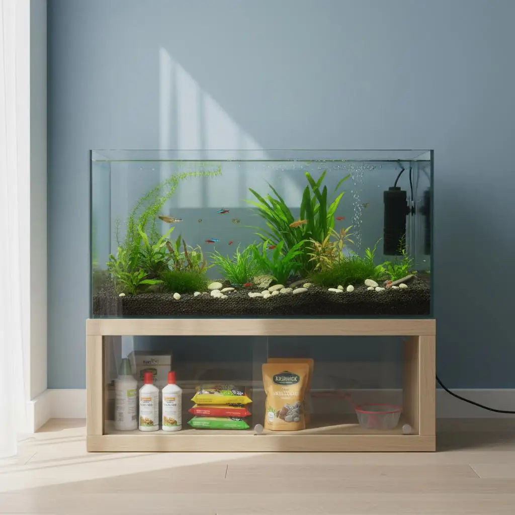 Aquarium mit transparentem Stauraum 60 x 30 x 30 cm Glas
