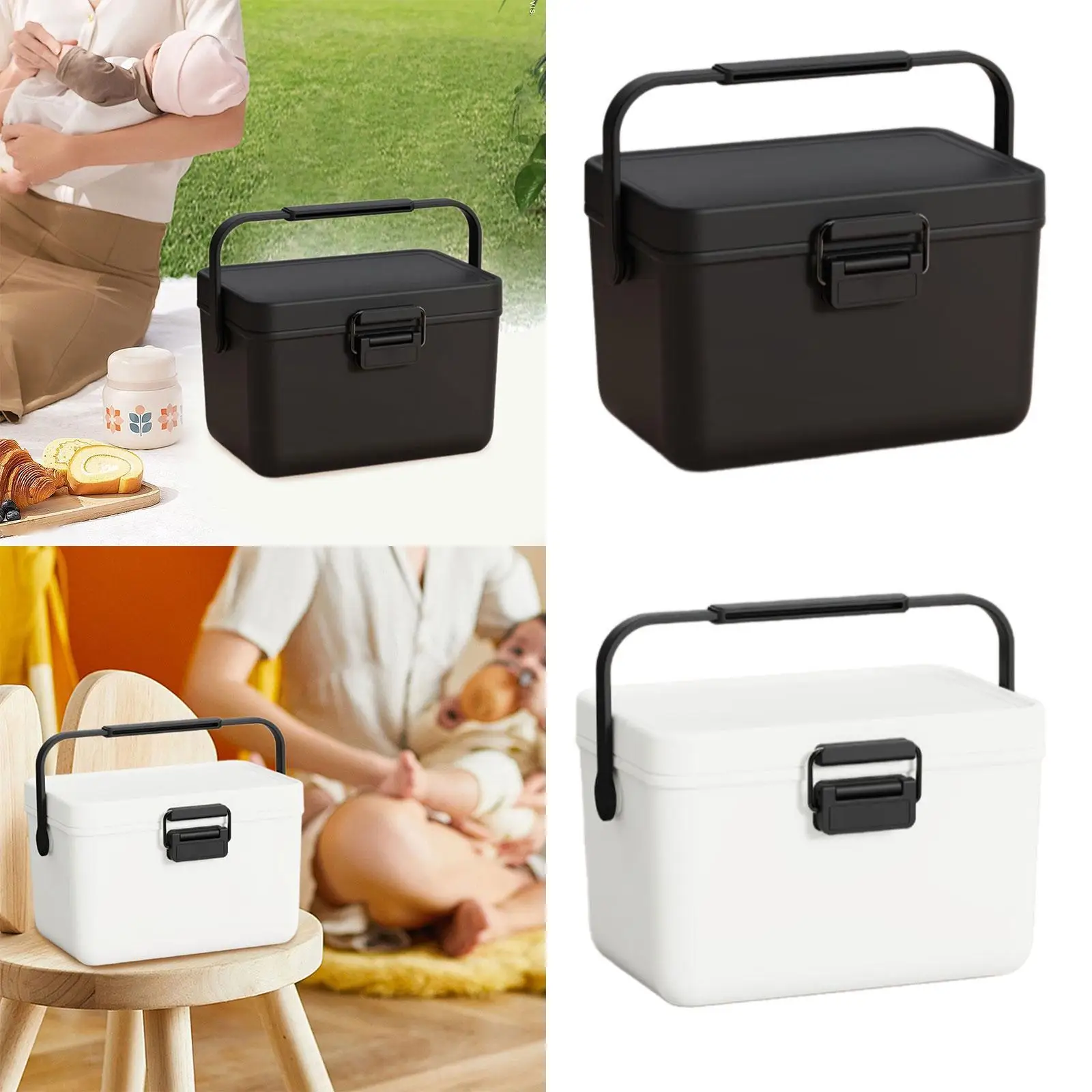 Caja más fresca para congelación/alimentos calientes, cofre de hielo de 3,8 L, pequeño para barco de pesca en interiores
