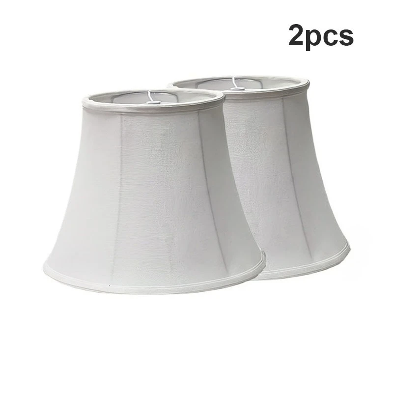 

2pcs Creme White Bell Lamp Shades Medium Shade Spider Traditional Lampshade for Table & Bedside Lamp Replacement Lampshades