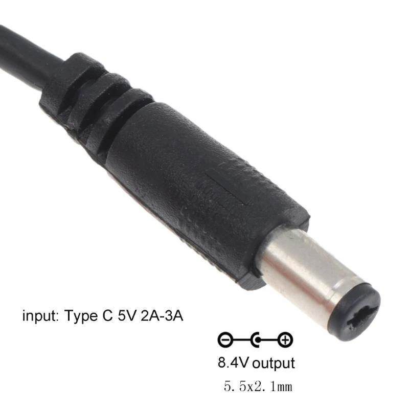 L41E 8.4V Power Adapter Cord for Li-ion Battery USB C to DC5521 Adapter Cable