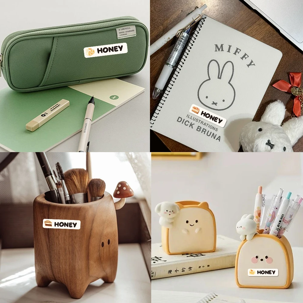 Custom cake Name Sticker,Transparent Waterproof Stickers for Kids,diy Name Labels for School Bottles Pen Box Mug Uniform