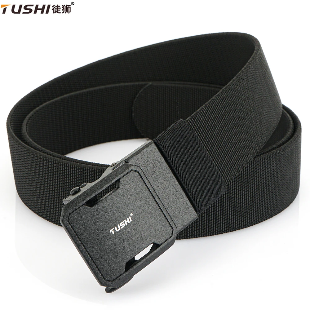TUSHI Mens Automatic Nylon Belt Male Army Tactical Belt for Man Military Canvas Belts High Quality Jeans Fashion Luxury Strap
