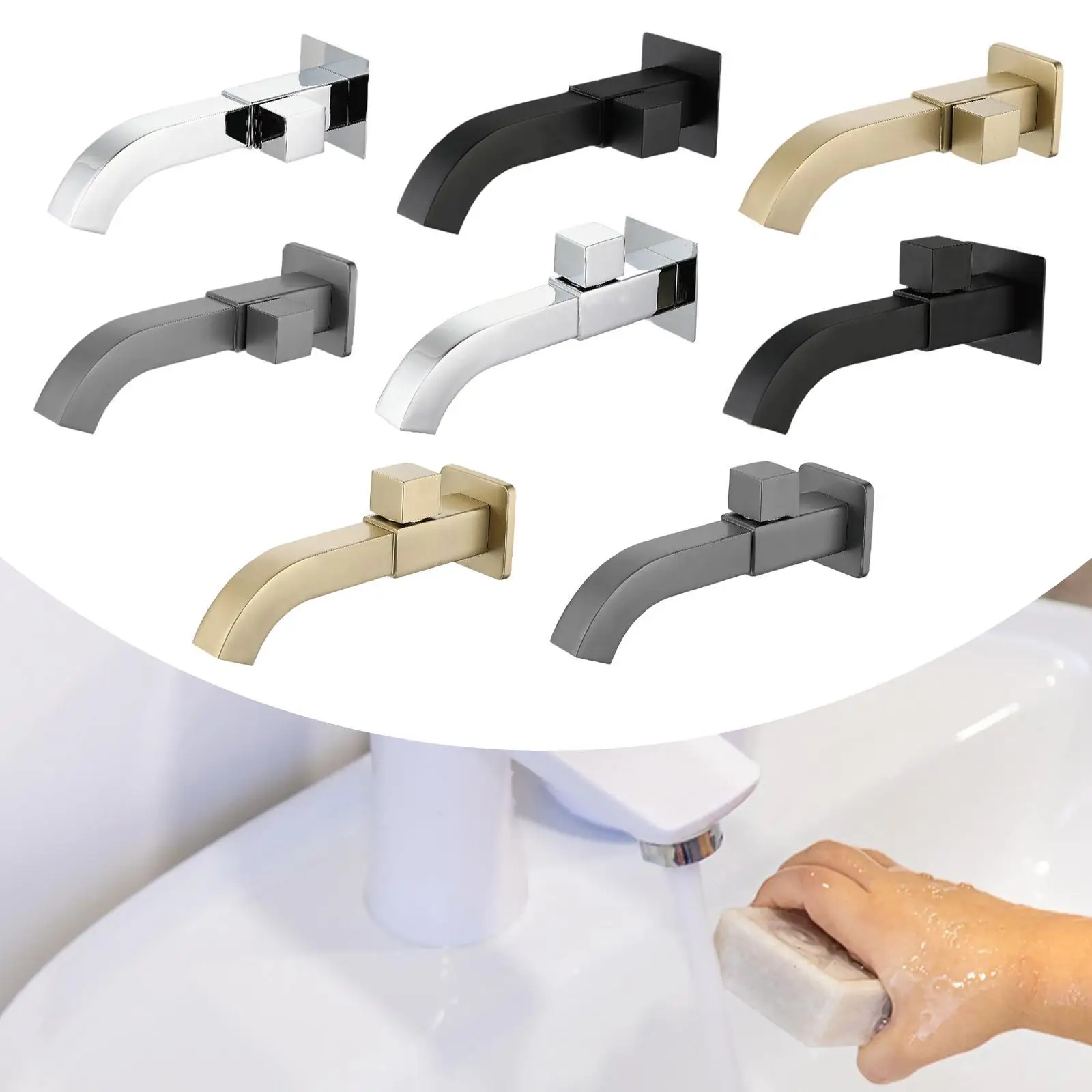 Sink Tap 4 Point Thread (G1/2) Modern Ceramic Valve Single Hole Drinking Water Tap for Restaurant Commercial Bathtub Office Home