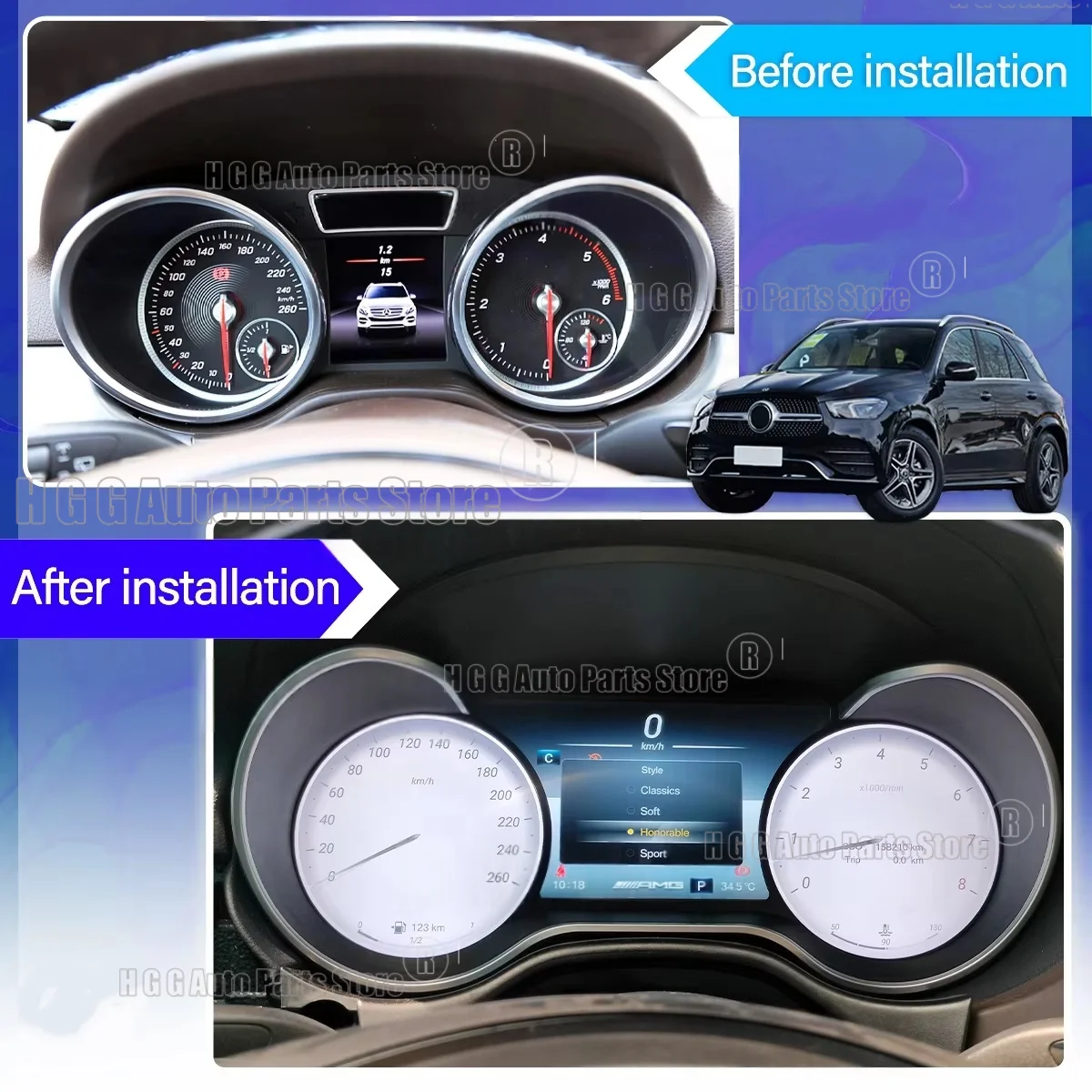 JO LCD Speedometer Digital Dashboard For Mercedes Benz ML W164 ML350 GL AMG 2005-2010 Virtual Instrument Cluster CockPit Panel