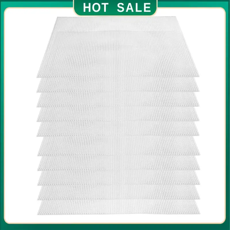 

My Home 10PCS Mesh Plastic Canvas Sheets 19.6X13 Inch For Embroidery Crafting, Acrylic Yarn Crafting, Knit And Crochet Projects