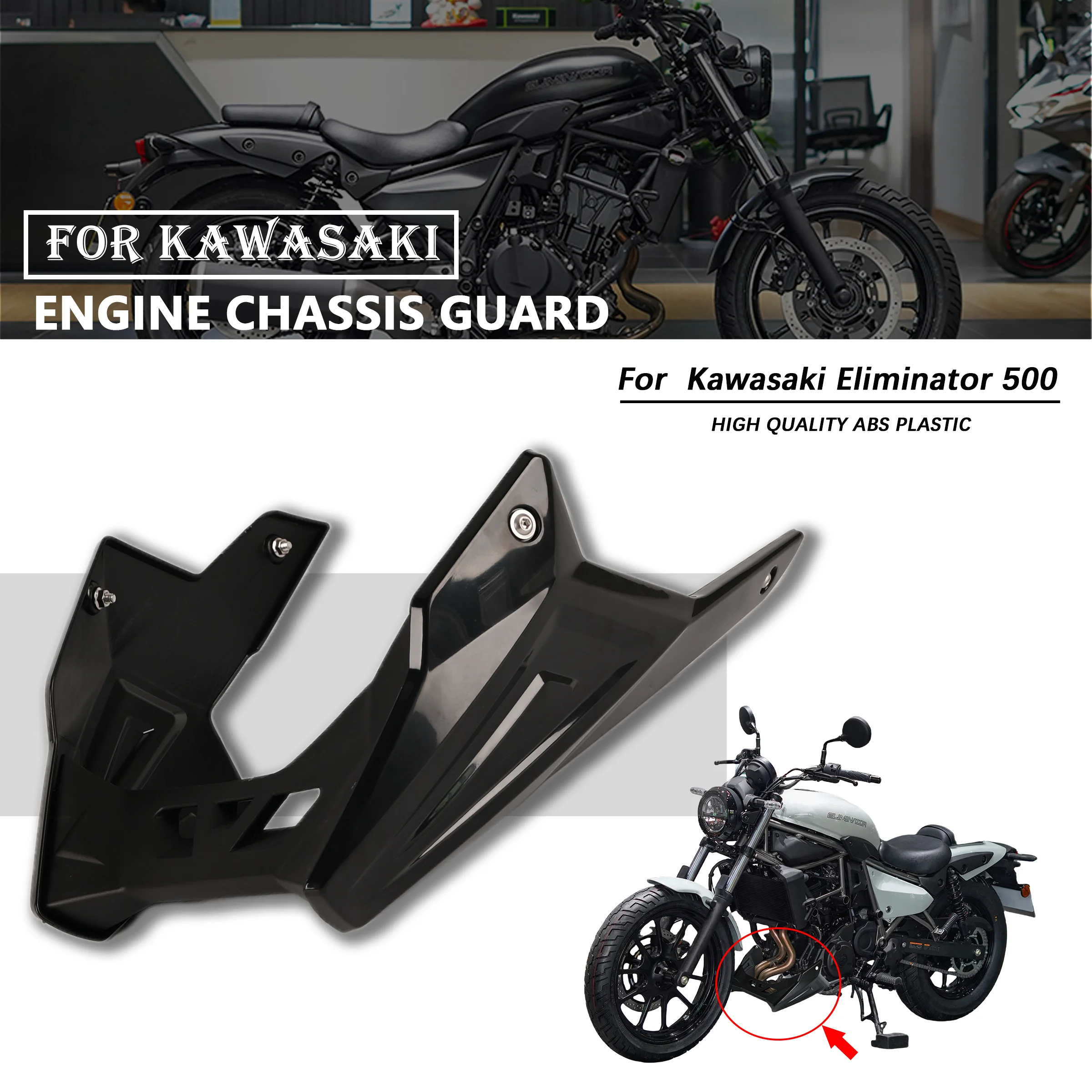 

For Kawasaki eliminator SE 500 450 400 modified lower shroud engine guard plate bottom support protective cover Lower deflector