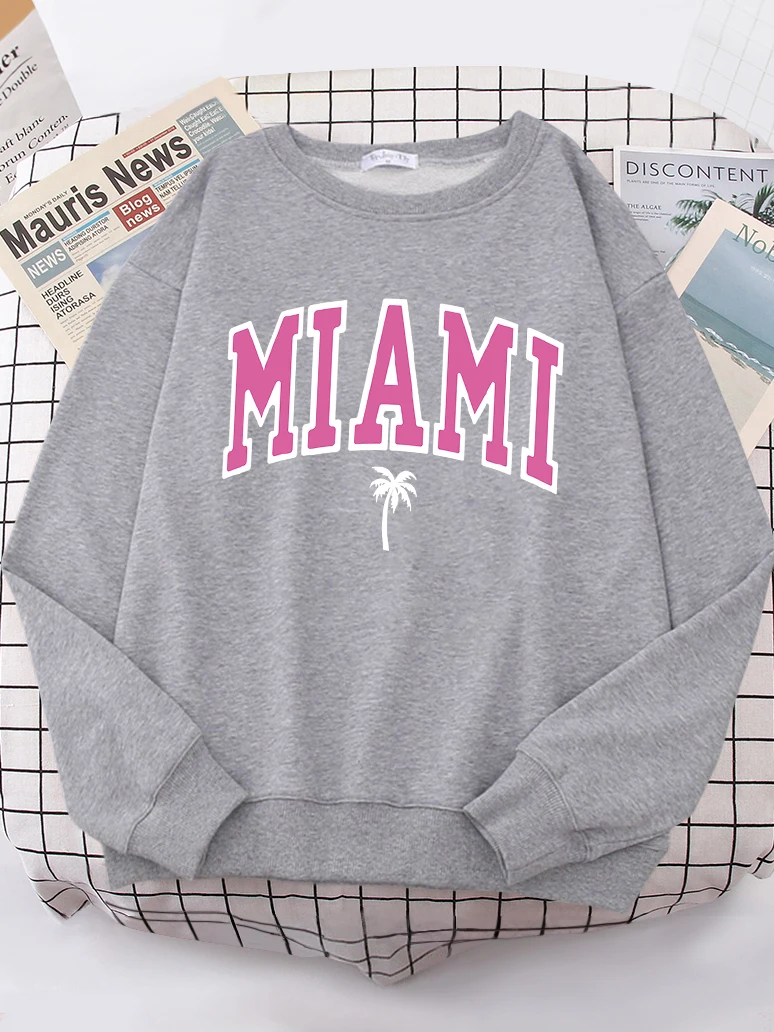 Miami Beach, Florida USA Street Women\'s Hoody Fashion Casual Hoodies Breathable High Quality Hoodie Cool Fleece Pullover Tops