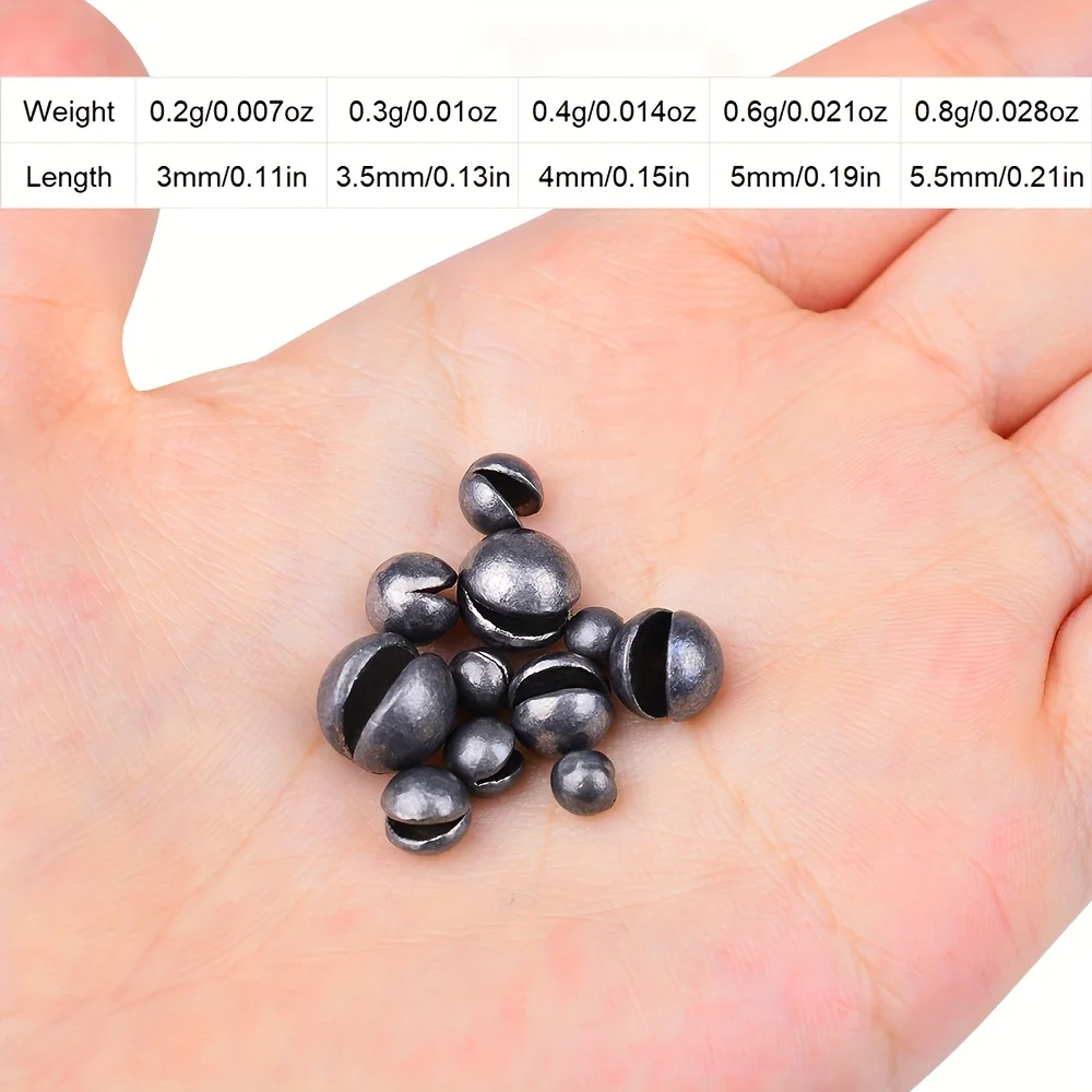 205pcs Fishing Weights Sinkers Kit Lead Split Shot Fishing Line Sinkers 5 Sizes Removable Egg Lead Assortment Accessories image 5