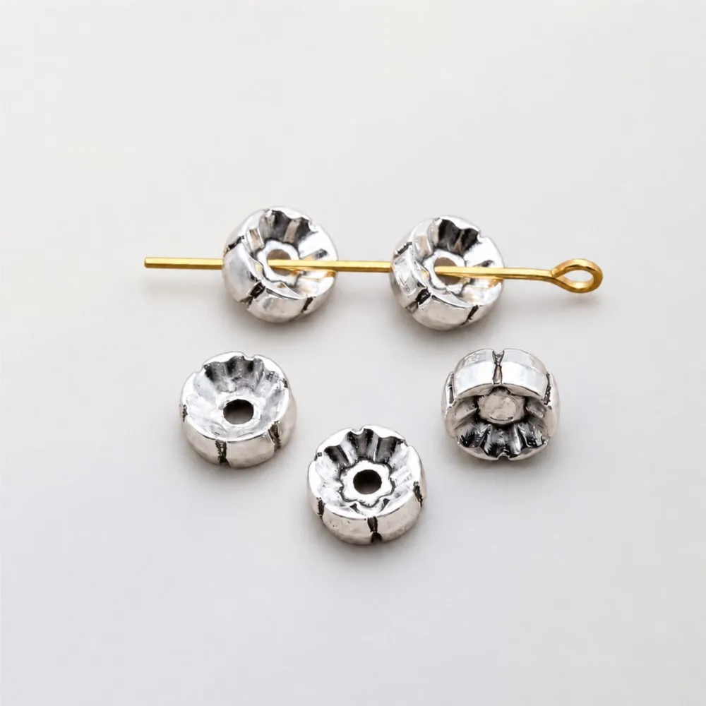 20Pcs/Lot Zinc Alloy Double-Sided Concave Torus Metal Loose Spacer Beads For DIY Bracelets Accessories Jewelry Making Findings