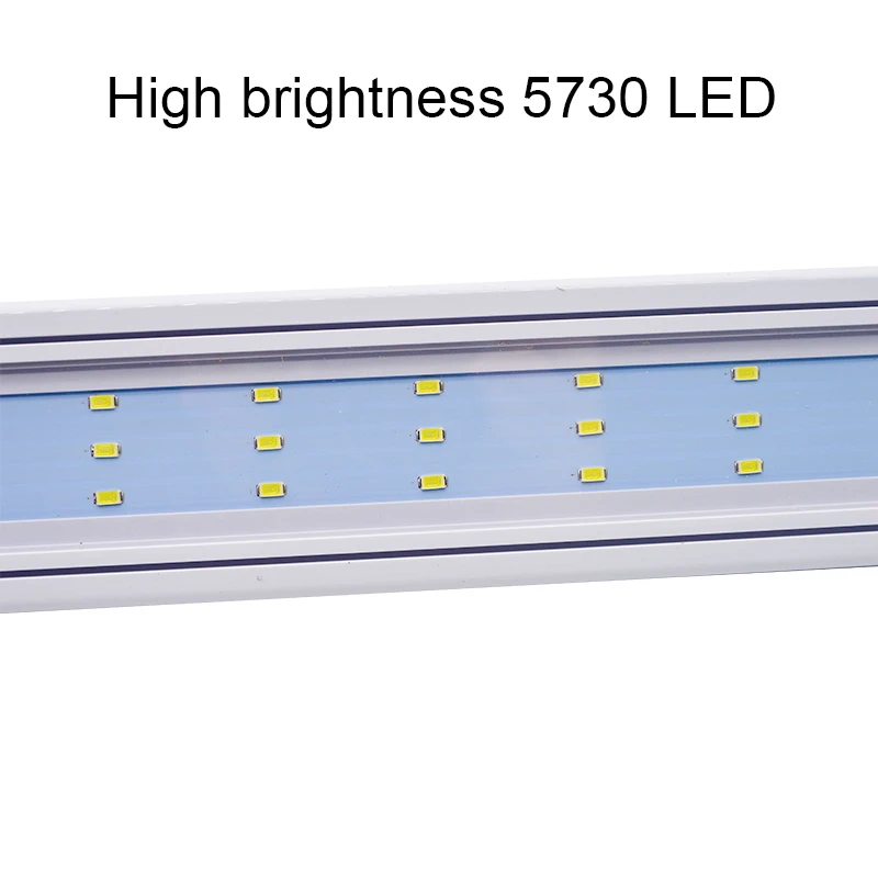 Aquarium LED Light Super Slim Fish Tank Aquatic Plant Grow Lighting Waterproof Bright Clip Lamp Blue LED 18-72cm for Plants 220v