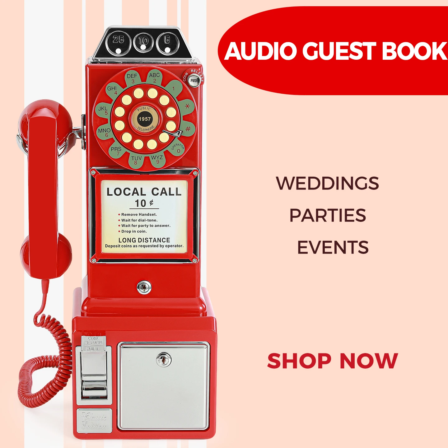 64G wedding audio guest book telephone party guest recording message gramophone
