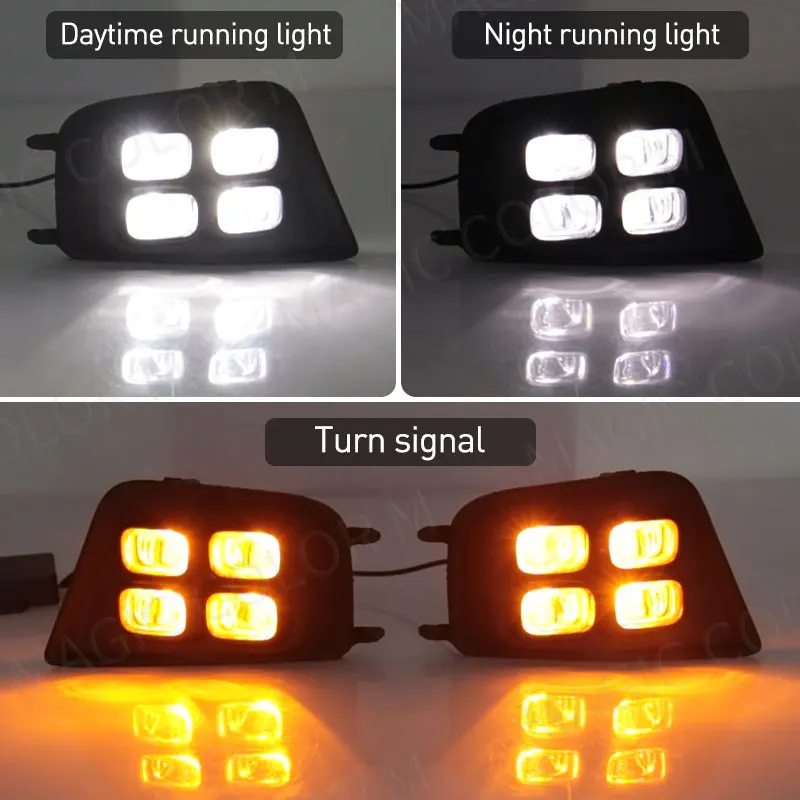 Car DRL For Toyota Tacoma 2012 2013 2014 2015 LED Daytime Running Lights Daylight Turn Signal Driving Auto Styling Fog Lamp 2pcs