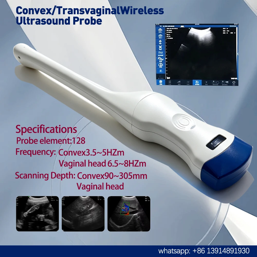 Linear & Rectal Combined Ultrasound Probe, WIFI Wireless Electronic Array Unit with Built-in Rechargeable Battery