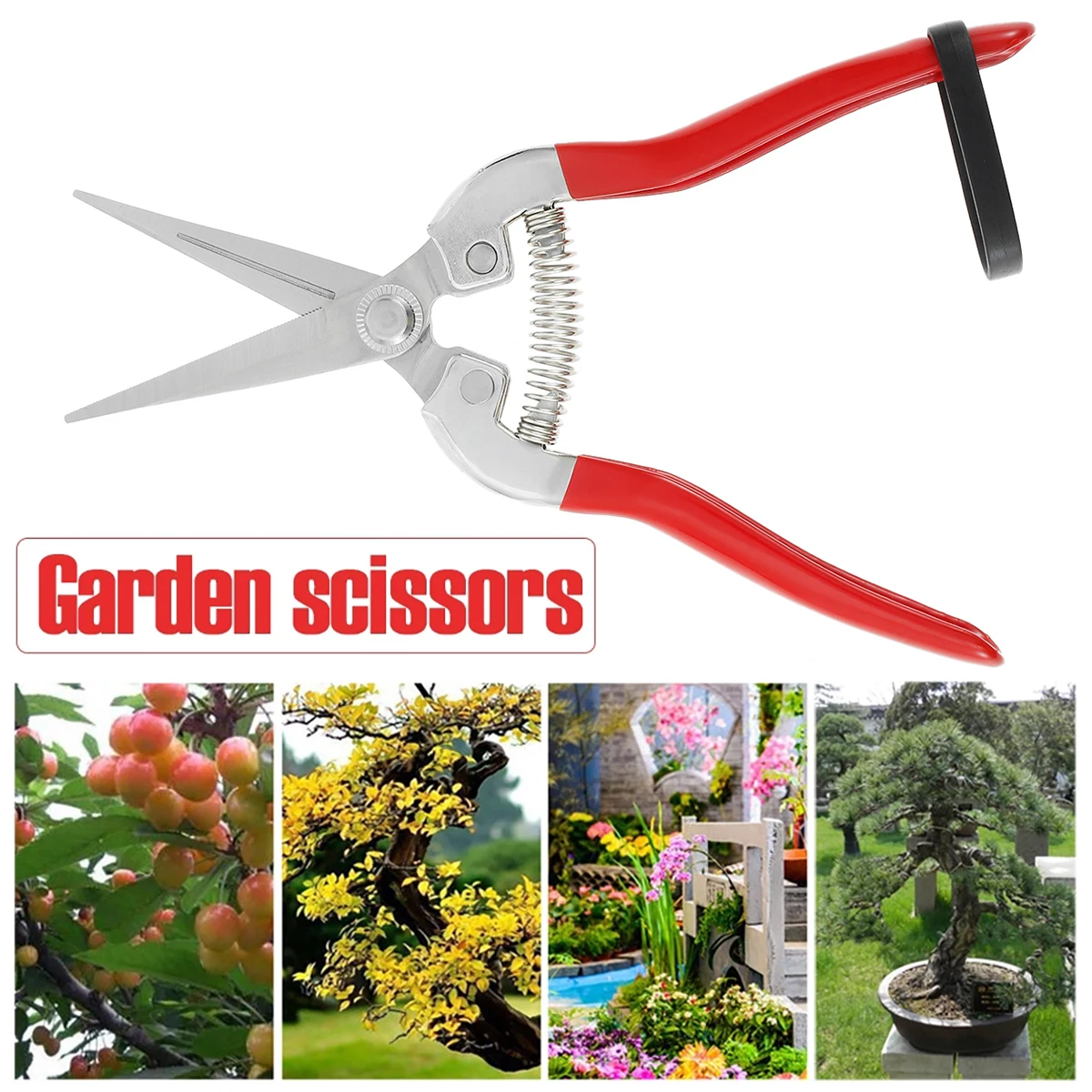 Garden Pruner Shears Steel Blade Pruning Scissors for Plant Leaf Bonsai Fruit Trees Flowers Branches Trimmer Garden Supplies