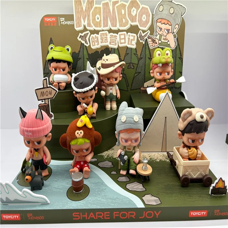 Blind Box Genuine Toycity Monboo Camping Diary Trendy Play Series Car Desktop Decoration Kd Toy Surprise Mystery Box Xams Gift