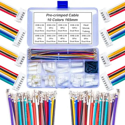 XHS XHB2.54 Dual Row Female JST XHS XHB 2.54mm Connector Kit,XHS-2.54 Dual Row 2/3/4/5/6/7/8/9/10Pin Housing (YO-XHB-Dual)