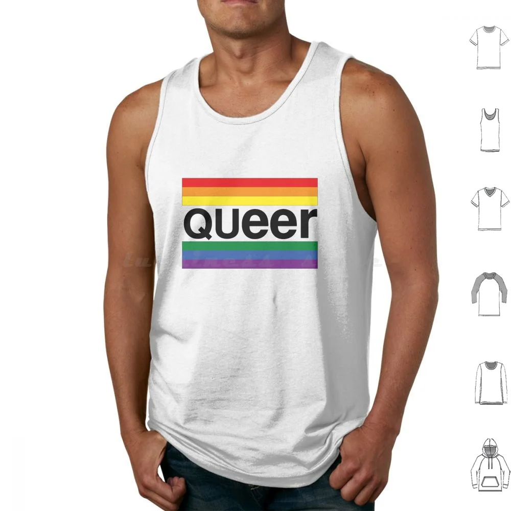 Queer Flag Pride Revoltion Love Tank Tops Print Cotton Revolution Love Bisexual Flag Pride Intersex Queer Love Is Love