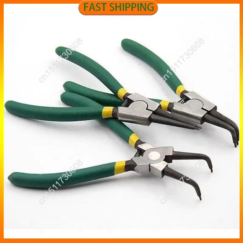 اشتري الآن مجموعة كماشة بحلقة إحكام 7 بوصة مجموعة كماشة منحنية داخلية خارجية متعددة الوظائف أداة إزالة حلقة المفاجئة الاحتفاظ