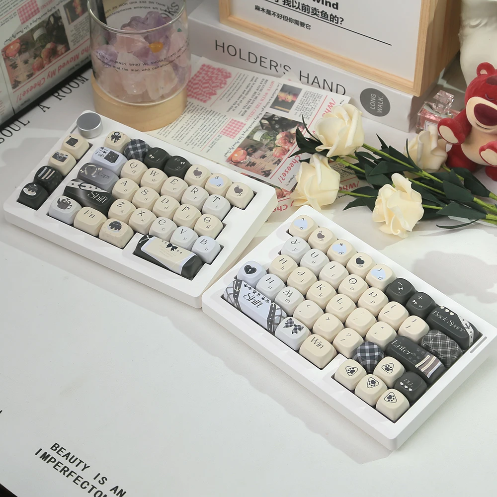 Eve MOA high keycap hot sublimation cute milk yellow custom small full set of adaptations hi75 f75