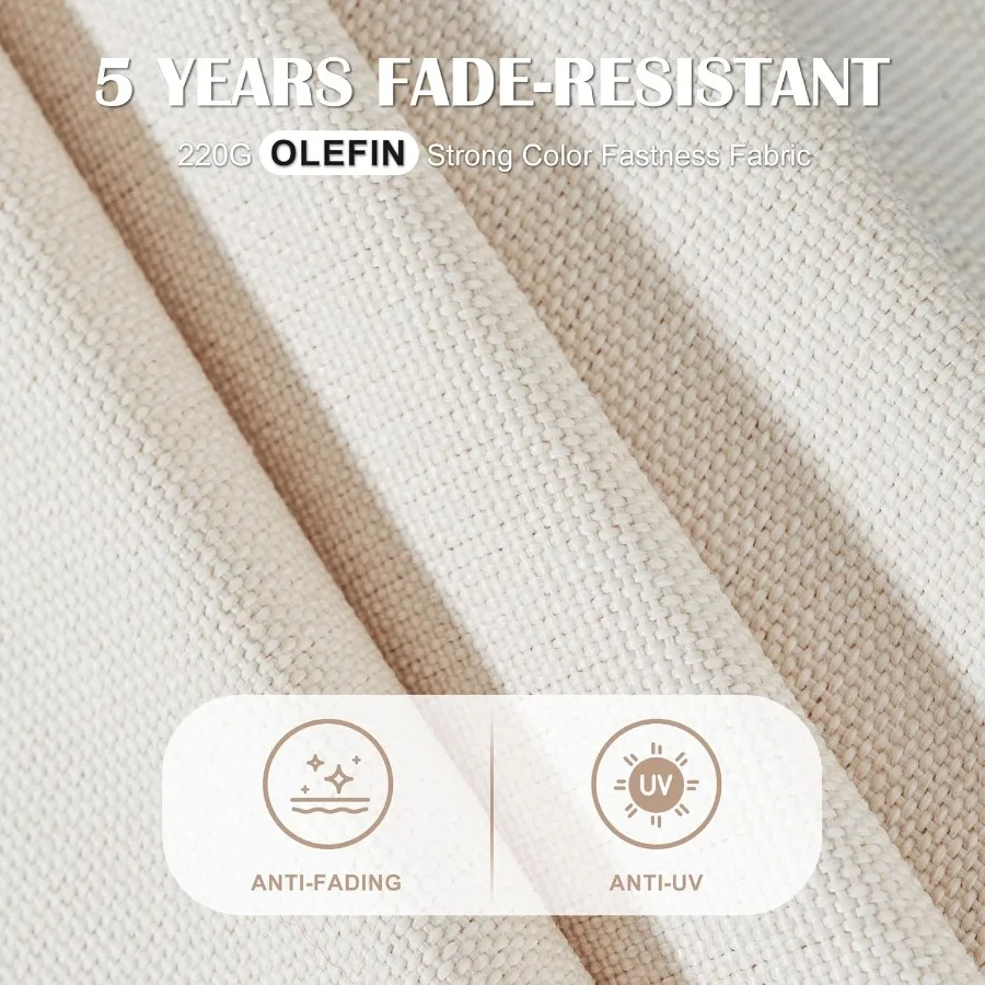 Ombrellone da esterno Olefin da 5 anni, non sbiadito, con base per ombrellone con sacchi di sabbia, per protezione solare e parasole in giardini e cortili