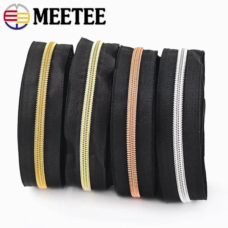 1/2/3/5/10M 3# 5# Nylon Zippers By The Meter Coil Zips Tapes for Bag Sewing Zipper Decorative Repair Kit DIY Accessories