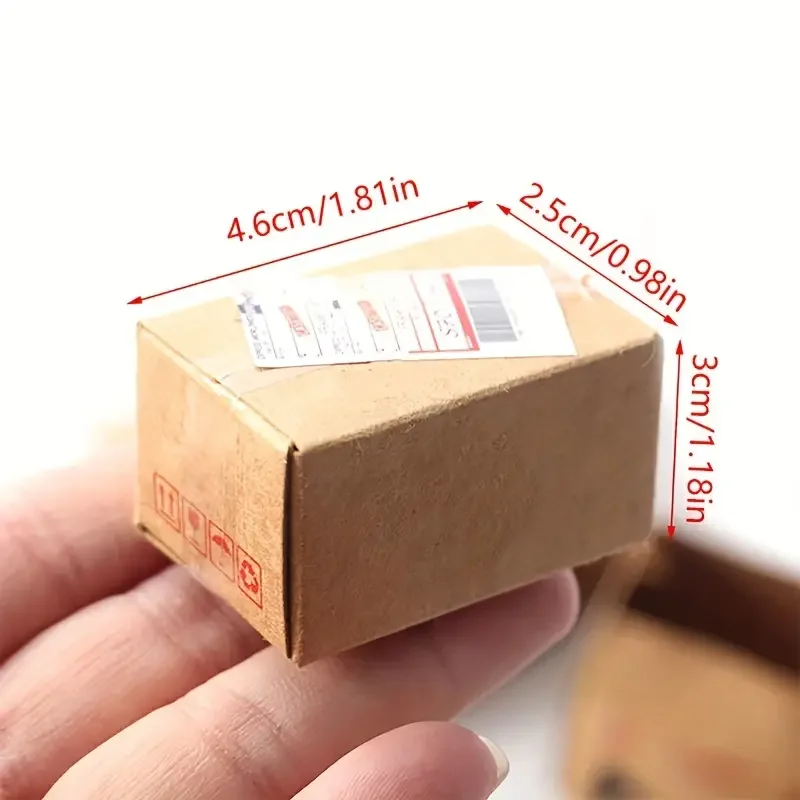 5Pcs/1Set Mini Carton Express Box 1:12 Dollhouse Miniature Express Box Decor Toy Doll House Decor halloween, christmas gift