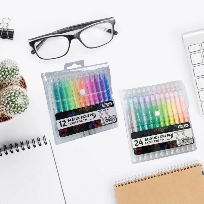 acrylic-paint-marker-set-with-fine-point-and-assorted-colors-portable-clear-case-for-drawing-writing-journaling-h8wd