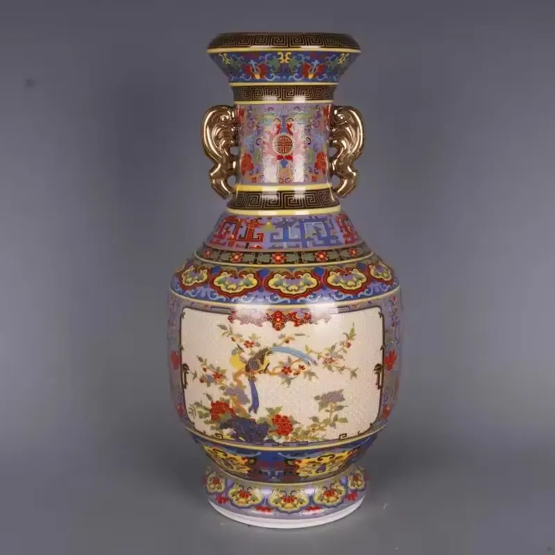 

Jingdezhen Porcelain Vase Porch Ornaments Antique Official Enamel Porcelain Antique Collection Square Vase