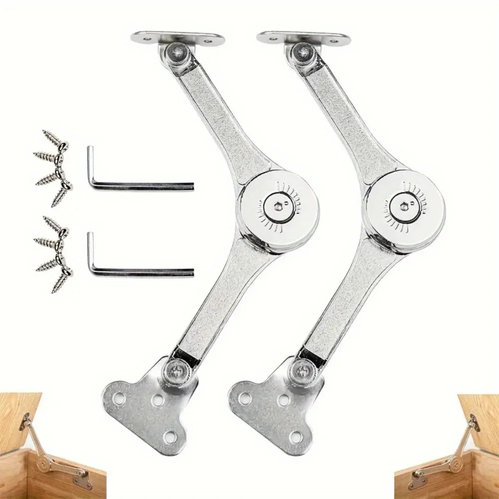 2Pcs Toy Box Hinges Soft Close Lid Support Hinges Heavy Duty Soft Close Hinges For Toy Box Hinges Support 50lb Adjustable Hinge