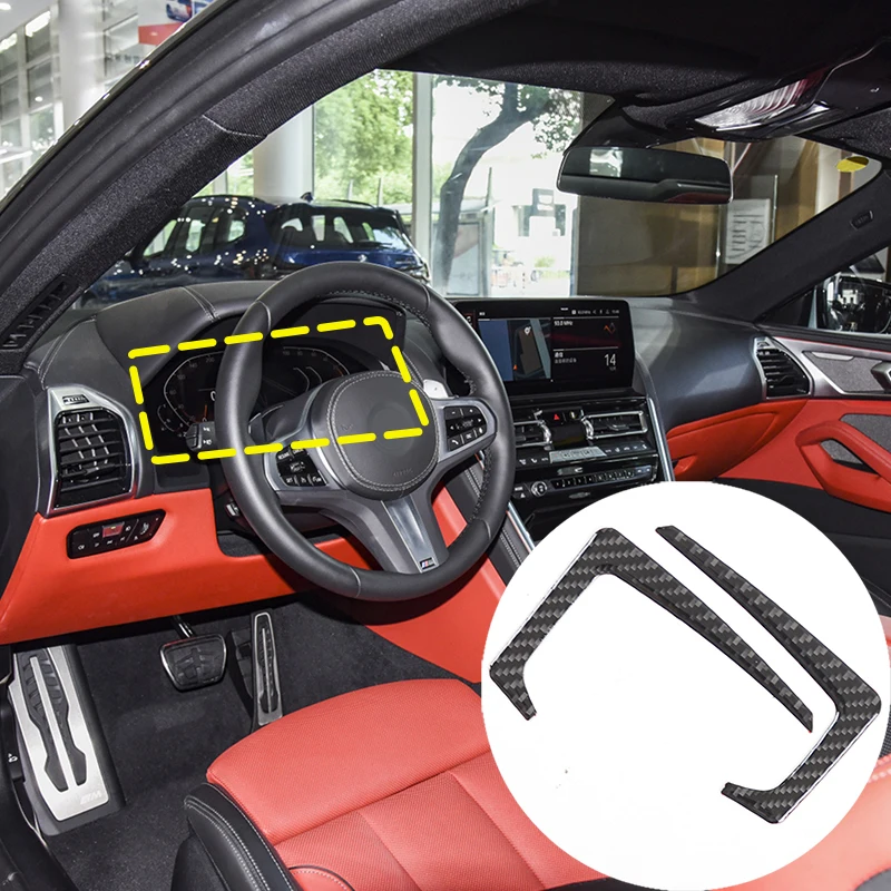 

For BMW 8 Series G14 G15 G16 2019-2023 Soft Carbon Fiber Car Dashboard Sides Stickers Car Interior Accessories RHD