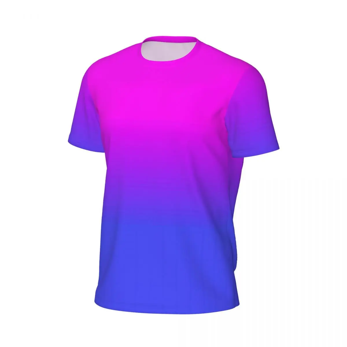 Neon Ombre T-Shirt Men Blue and Pink Y2K Retro Running T-Shirts Quick Dry Summer Trending Tee Shirt Custom Oversized Clothes