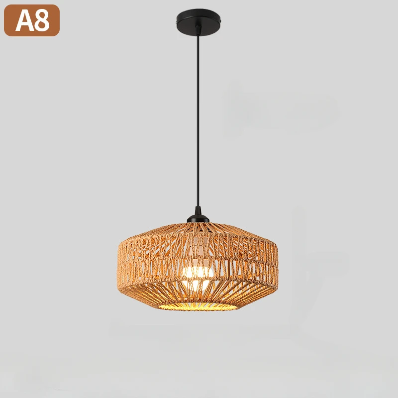 1pc Woven Pendant Light Shade, Natural Simple Hand Weaved Pendant Light, Ceiling Rattan Hanging Lamp Shade Chandeliers