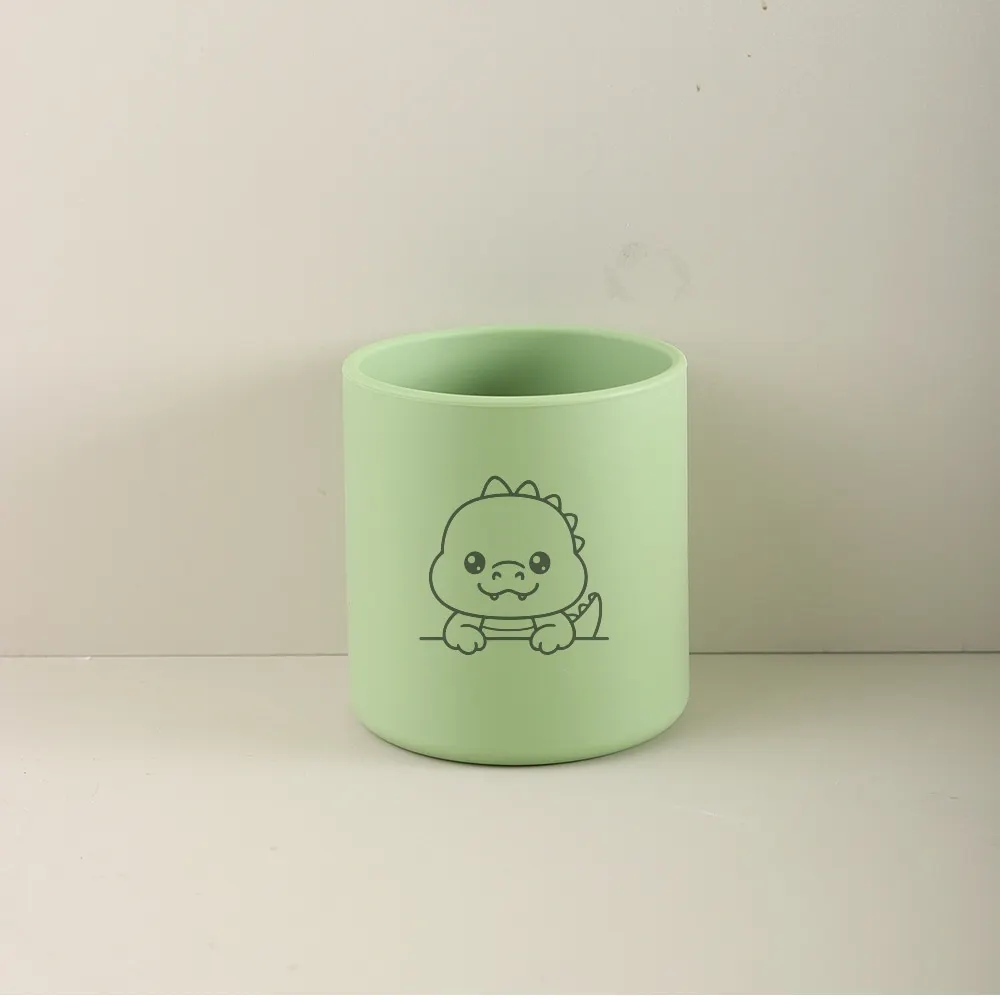 Новая детская силиконовая чашка для воды с гравировкой из мультфильма, 210 мл, без BPA, безопасная тренировочная чашка со слоном, простая чашка для кормления