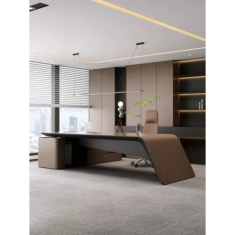 Modern Luxury Executive Desk and Chair Set Simple High End Office Furniture for Manager President Large Workstation Combo