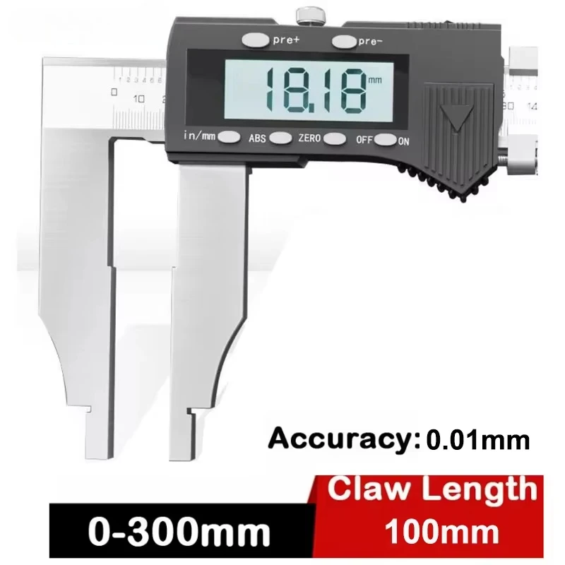 

300mm/400mm Stainless Steel Electronic Digital Caliper Measuring Tool New Vernier Caliper Unidirectional Claw Length 100mm