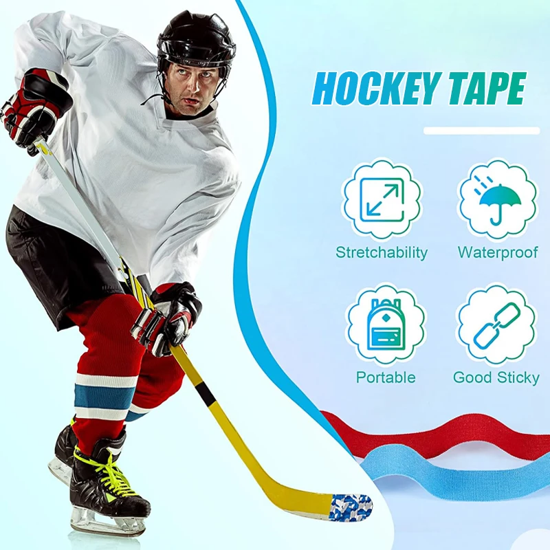 Hockey Stick Tape Colorful Sports Ice Hockey Stick Tape Badminton Racket Bicycle Handle Anti-slip Stickers Hockey Accessories