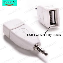 Audio Converter 3.5mm Male AUX Audio Plug Jack to USB 2.0 Female Converter Adapter for Car Audio