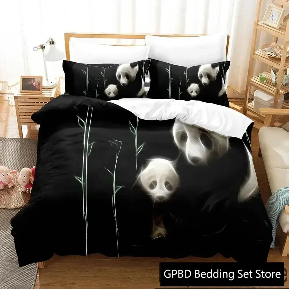 

Luxury New 3D Print Cartoon Panda Comfortable Duvet Quilt Cover Pillowcase Bedding Set Children Bedroom Decoration Home Textile