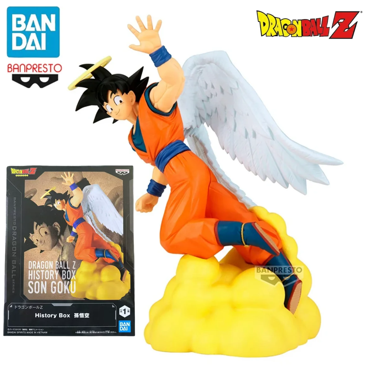 Original Banpresto Dragon Ball Z History Box Vol.13 Son Goku Angel PVC Anime Action Figures Model Collection Toy Gifts