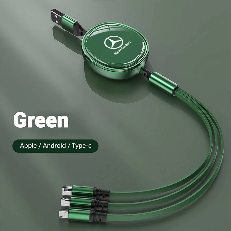 New Retractable 100W Fast Charge Cable iPhone USB Type For Mercedes Benz E-Class E260L C260L E200 E260 E300 Accessory Keychain - view 6