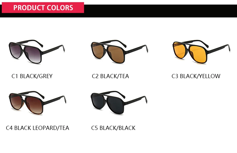 FUQIAN Retro Übergroße Sonnenbrille Männer Frauen Mode Pilot Polarisierte Sonnenbrille Für Unisex Vintage Gradienten Outdoor Brillen – Detail 8