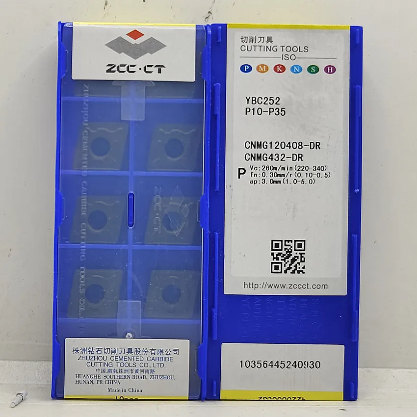 CNMG120408-DR YBC252 CNMG120408 CNMG432 ZCC.CT CNC blade carbide inserts Turning inserts For Steel P10-P35 10pcs/box