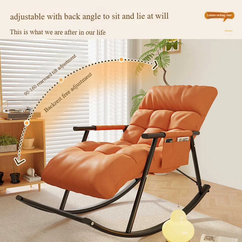 Adjustable Backrest Armchair Washable Relaxation and Comfort Recliner Chair Nordic Lazy Sofas Recliner Lazy Rocking Chair