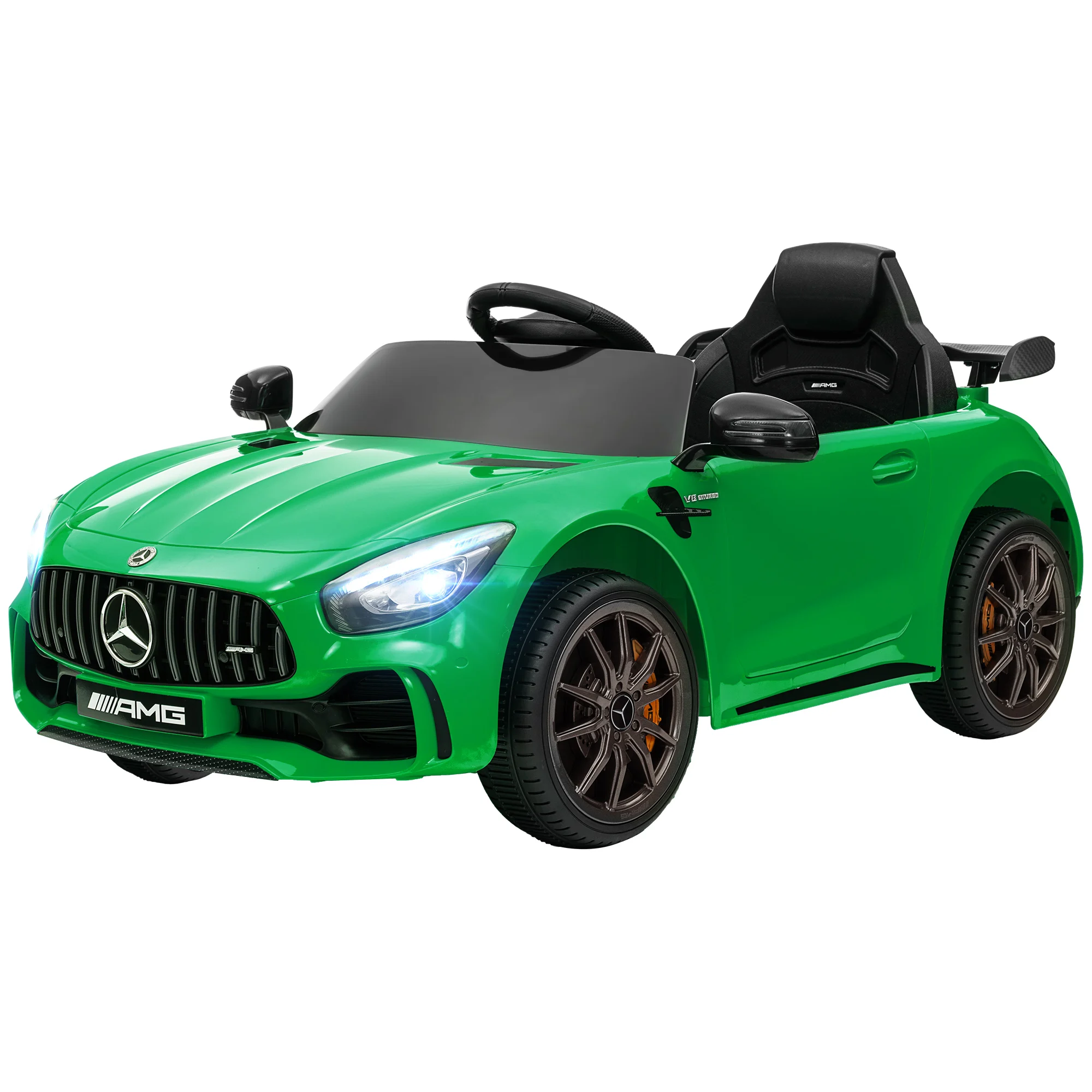 Elektrische kinderauto, Mercedes-Benz, 3-5 km/u, afstandsbediening, licht, muziek, groen, kinderspeelgoedauto, elektrische speelgoedauto
