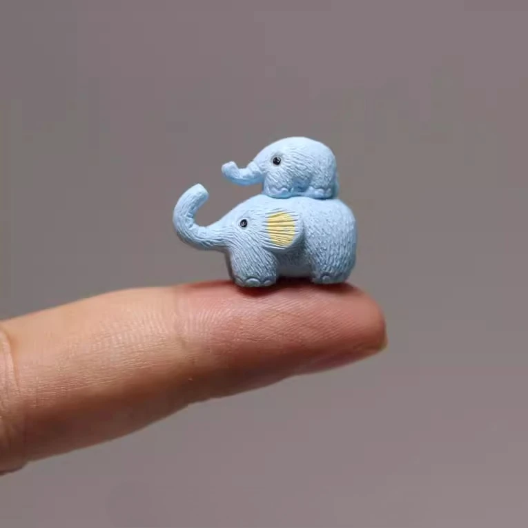 Miniature Ultra-small Cartoon Cute Q-version Elephant Baby Elephant Small Animal Decorative Model Figurine
