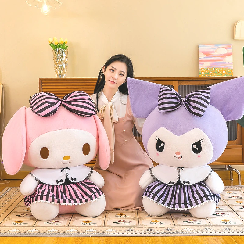 

60CM Sanrio Kawaii Plushies Dolls Cartoon Kuromi Melody Stuffed Big Size Plush Toy Pillow Room Decoration Children Birthday Gift