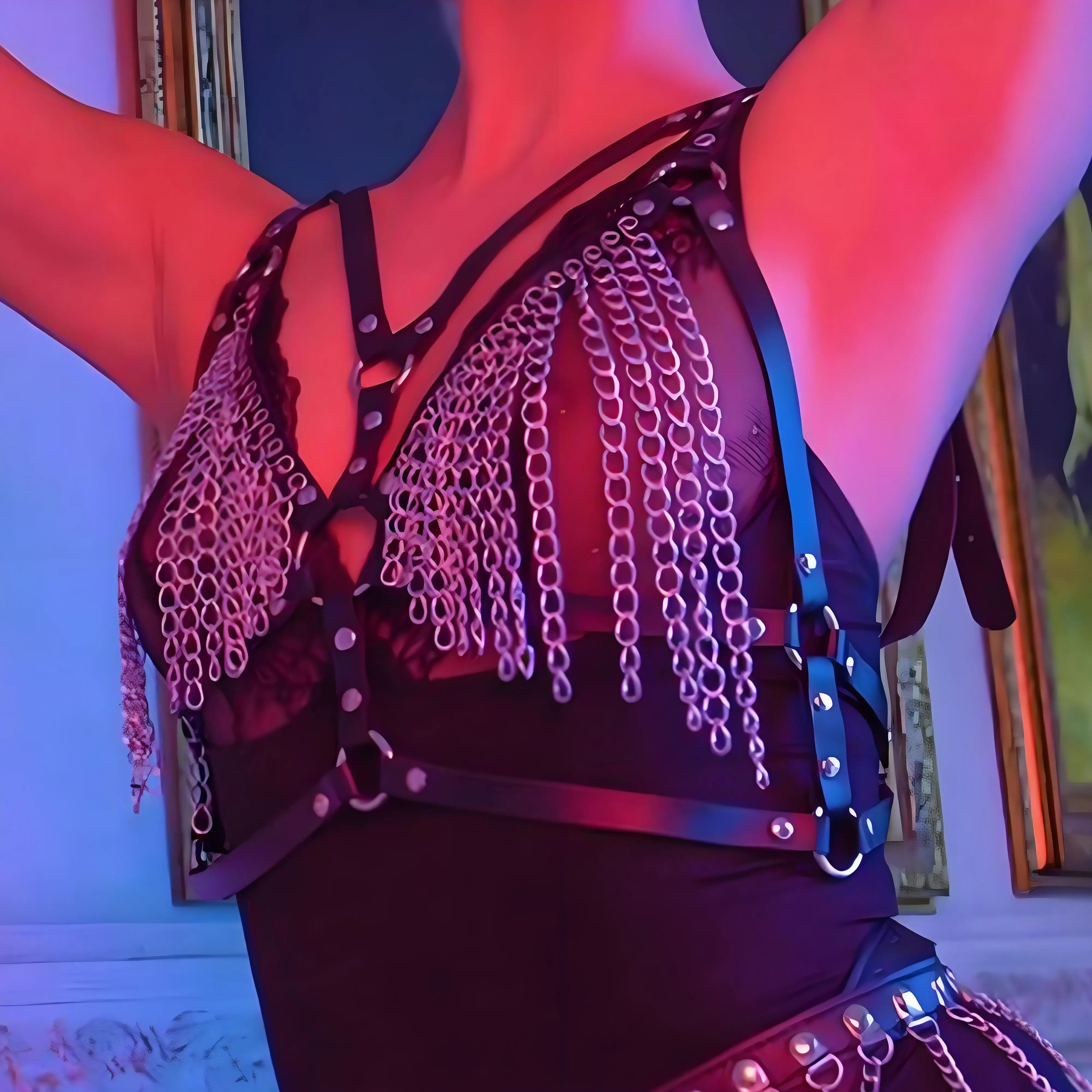 سلسلة ملابس عبودية مثيرة من الجلد على الموضة، سروال قصير متعدد الاستخدامات للنساء