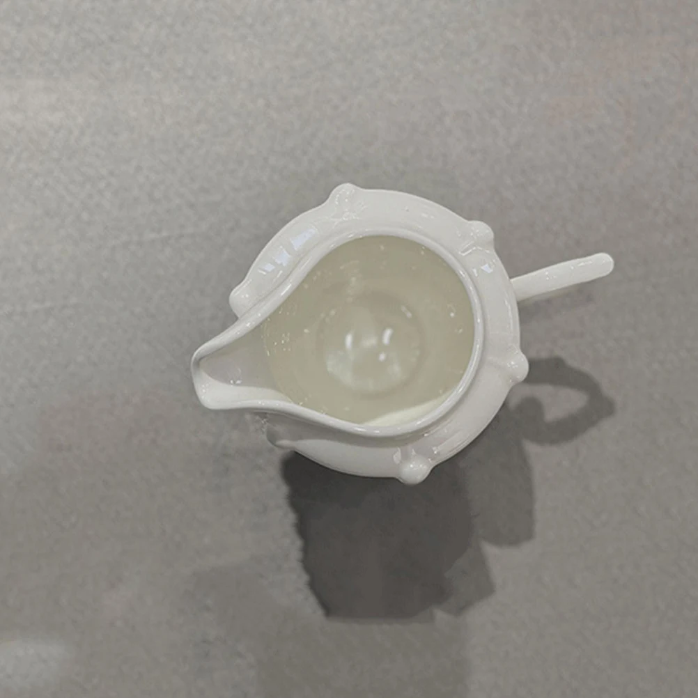 

Ceramic Milk Jug Small Sleek Stable Safe for Home Restaurant Bar Coffee Creamer Syrup Sauce Dispenser Multi-Use