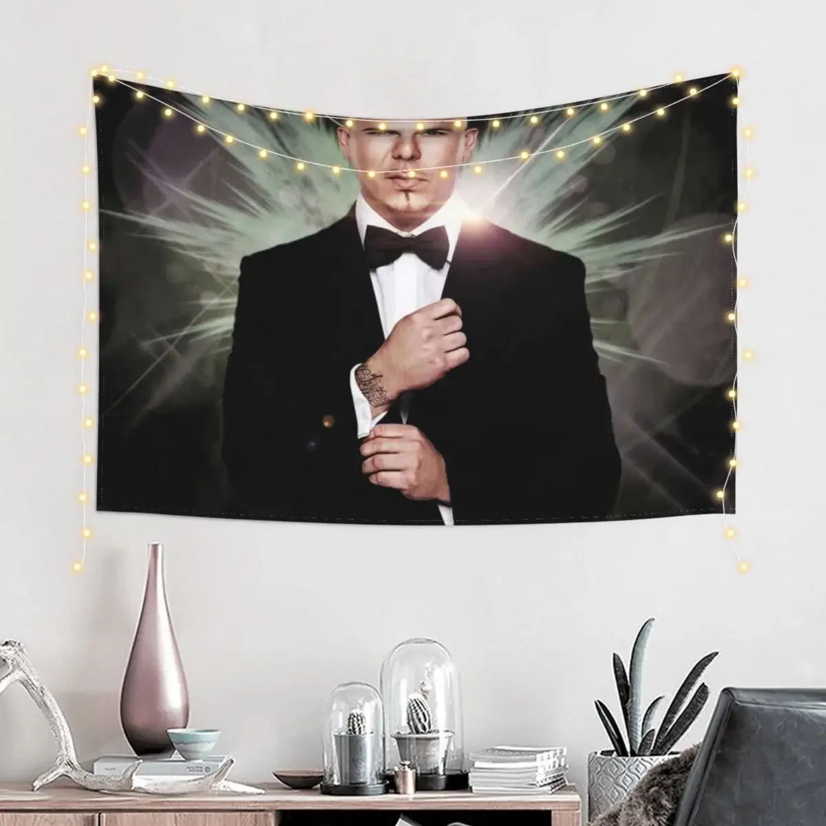 Pitbull Mr.Worldwide Tapestry Decorations For Your Bedroom On The Wall Custom Aesthetic Room Decorations Tapestry